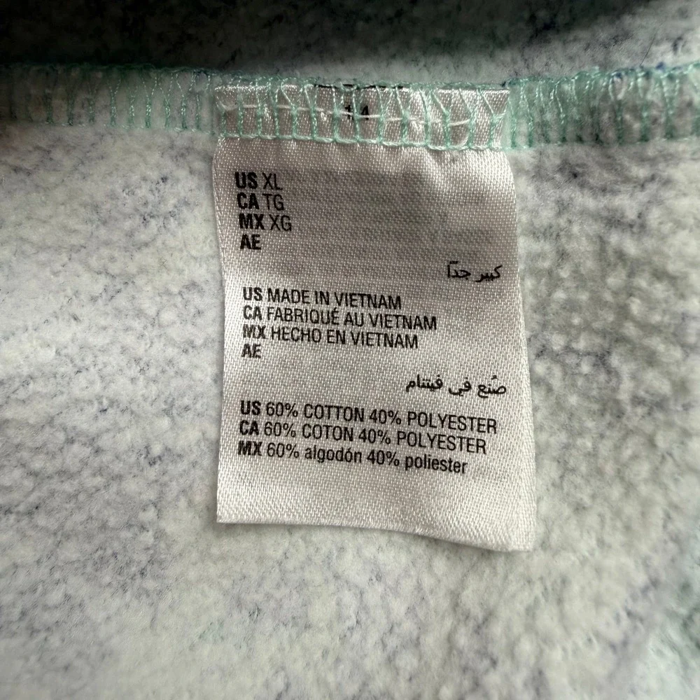 Karen Scott Sport Floral Sweatshirt Women XL Mint Green Purple Crewneck Pullover - Picture 8 of 8